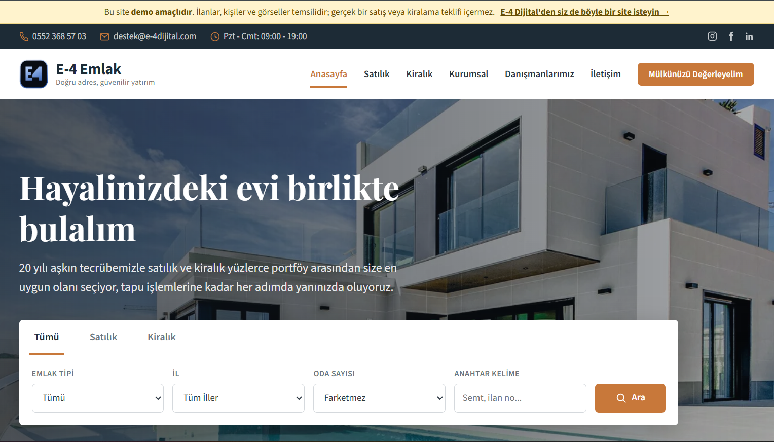 E-4 Dijital Emlak Sistemi ekran görüntüsü